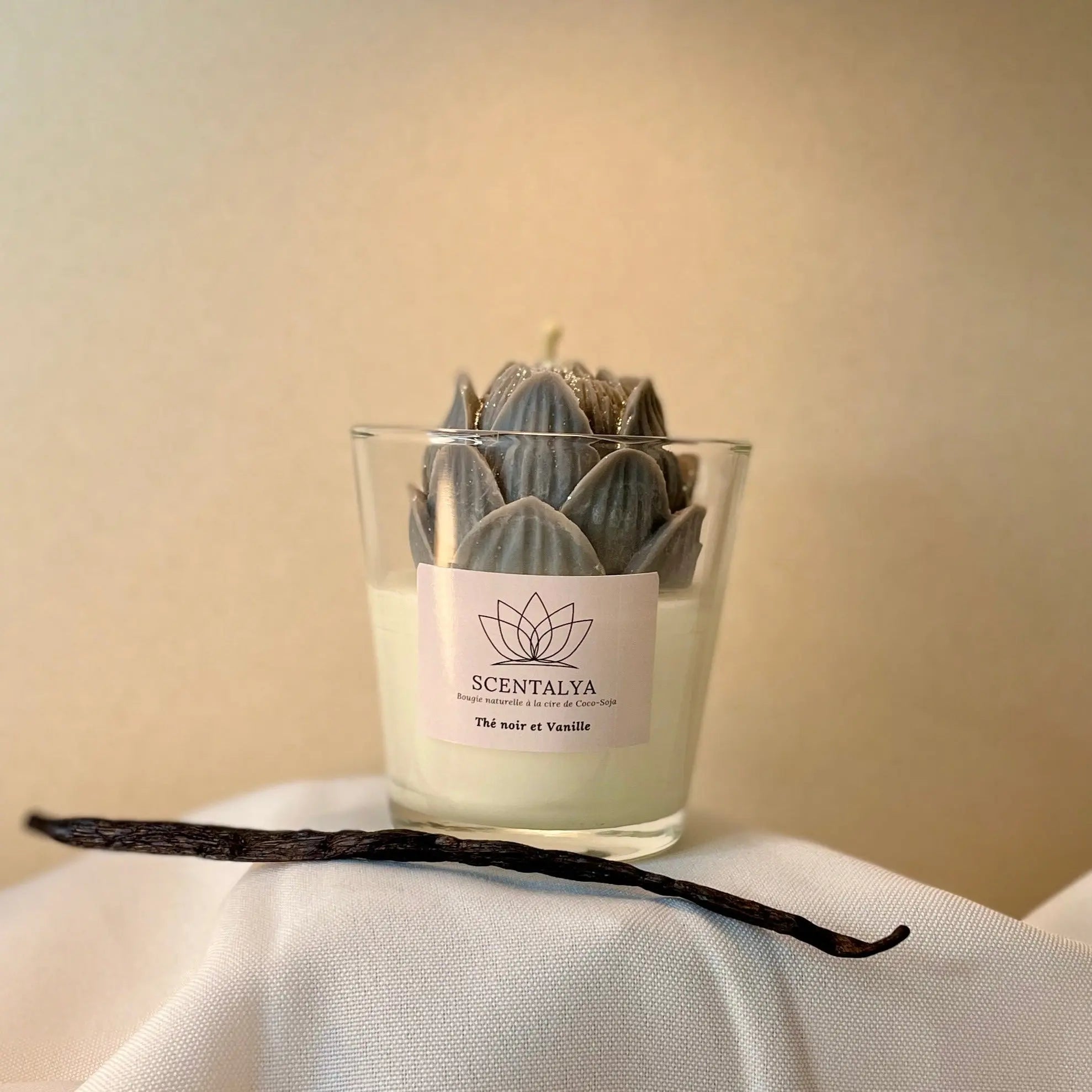 Bougie Les Fleuries - Thé noir Vanille 170ml Scentalya