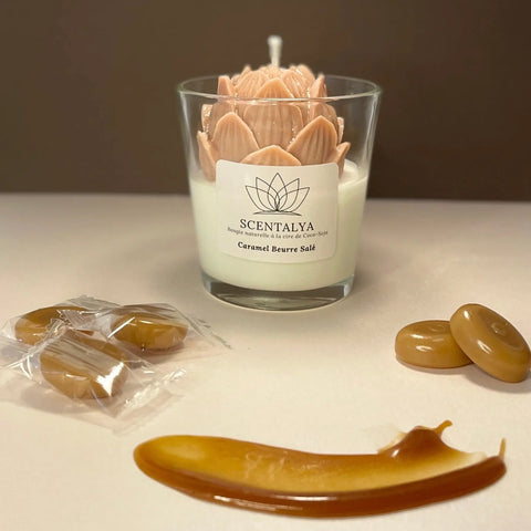 Bougie Les Fleuries - Caramel Beurre Salé 170ml Scentalya
