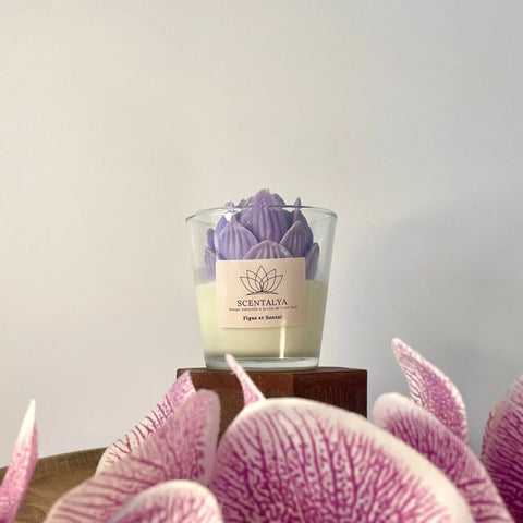 Bougie Les Fleuries - Figue et Santal 170ml Scentalya