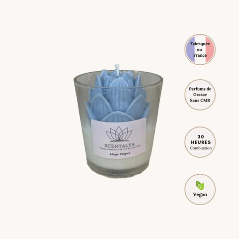 Bougie Les Fleuries - Linge Propre 170ml Scentalya