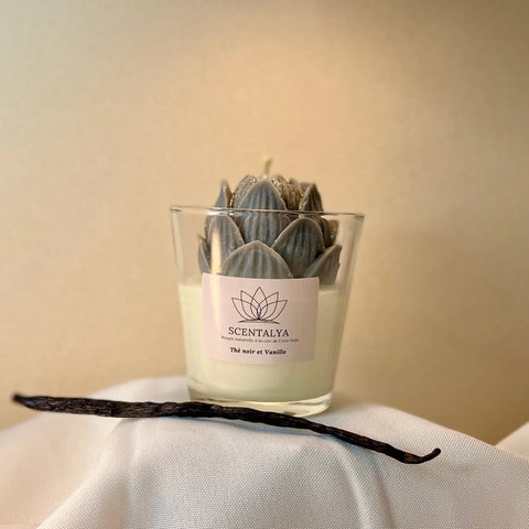 Bougie Les Fleuries - Thé noir Vanille 170ml Scentalya