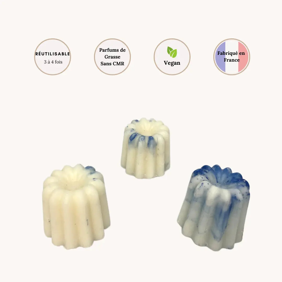 Lot de 3 Fondants Cannelés parfumés Cachemire et Soie Scentalya