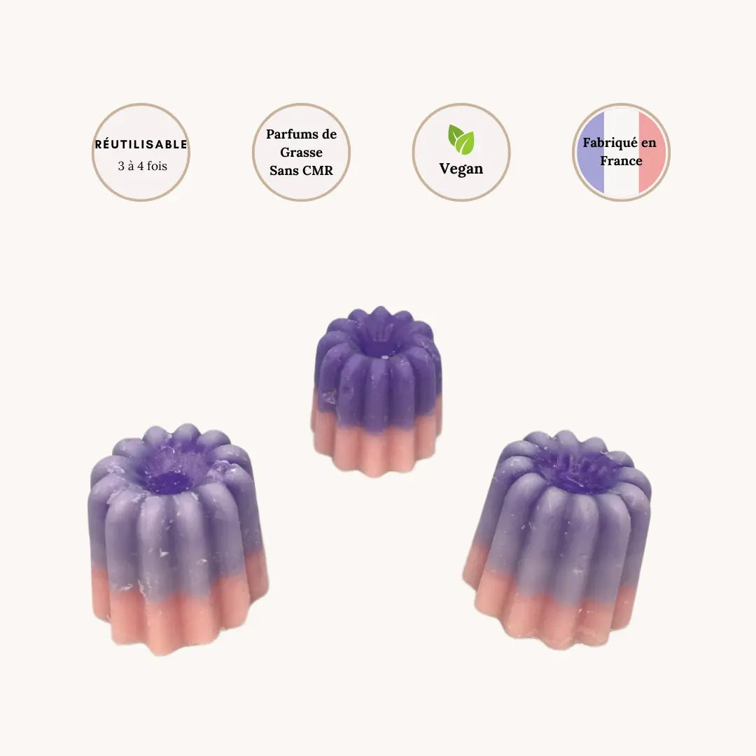 Lot de 3 Fondants Cannelés parfumés Clémentine Monoï Scentalya