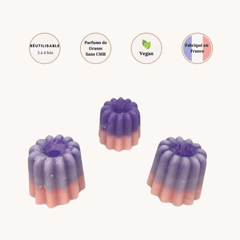 Lot de 3 Fondants Cannelés parfumés Clémentine Monoï Scentalya