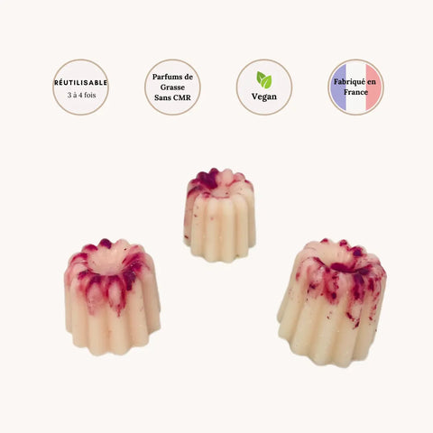 Lot de 3 Fondants Cannelés parfumés Framboise Scentalya