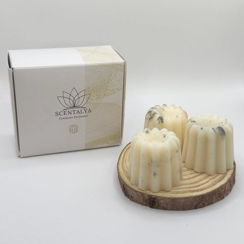 Lot de 3 Fondants Cannelés parfumés Thé noir Vanille Scentalya