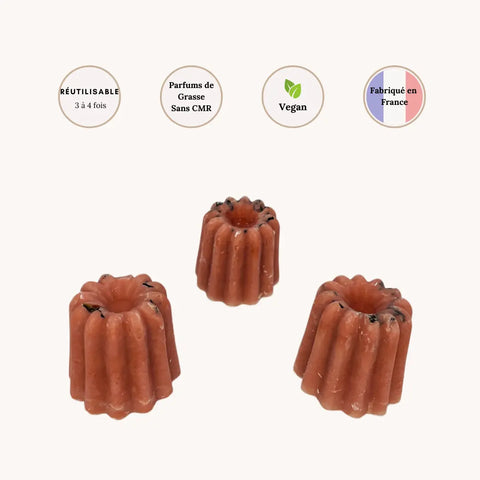 Lot de 3 Fondants Cannelés parfumés Vin chaud Scentalya