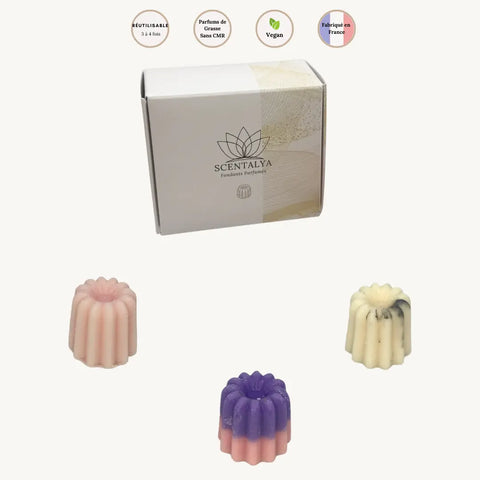 Lot de 3 Fondants Parfumés à Personnaliser - Cannelés Scentalya
