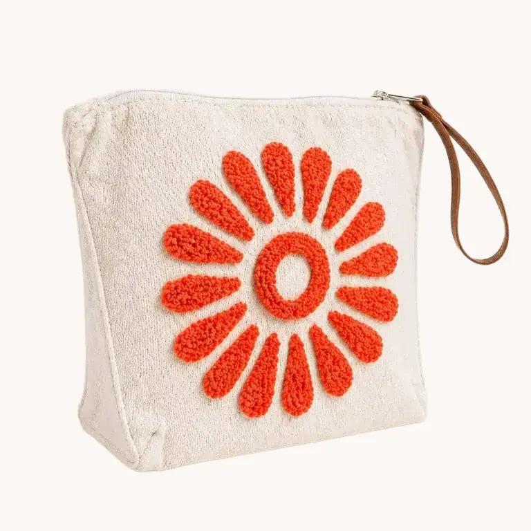 Pochette artisanale – Fleur Orange