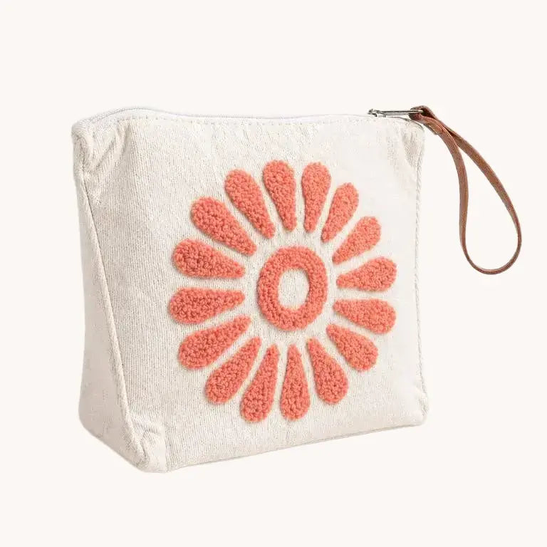 Pochette artisanale – Fleur Pêche