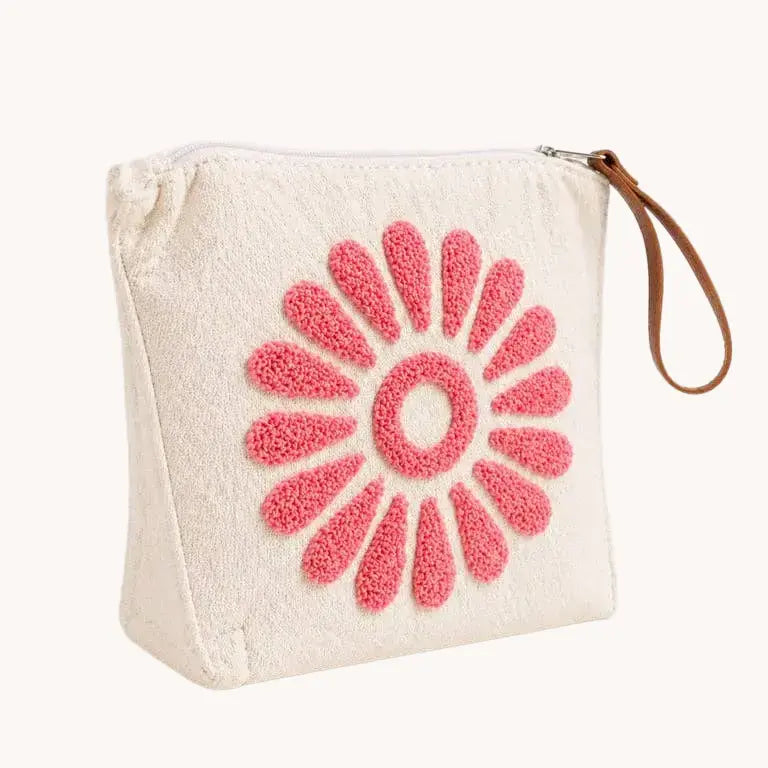 Pochette artisanale – Fleur Rose
